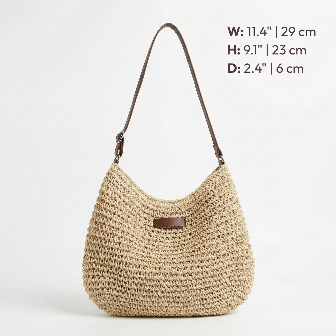 Women's Woven Straw Summer Shoulder Bag