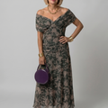 Off Shoulder Flow Midi Dress