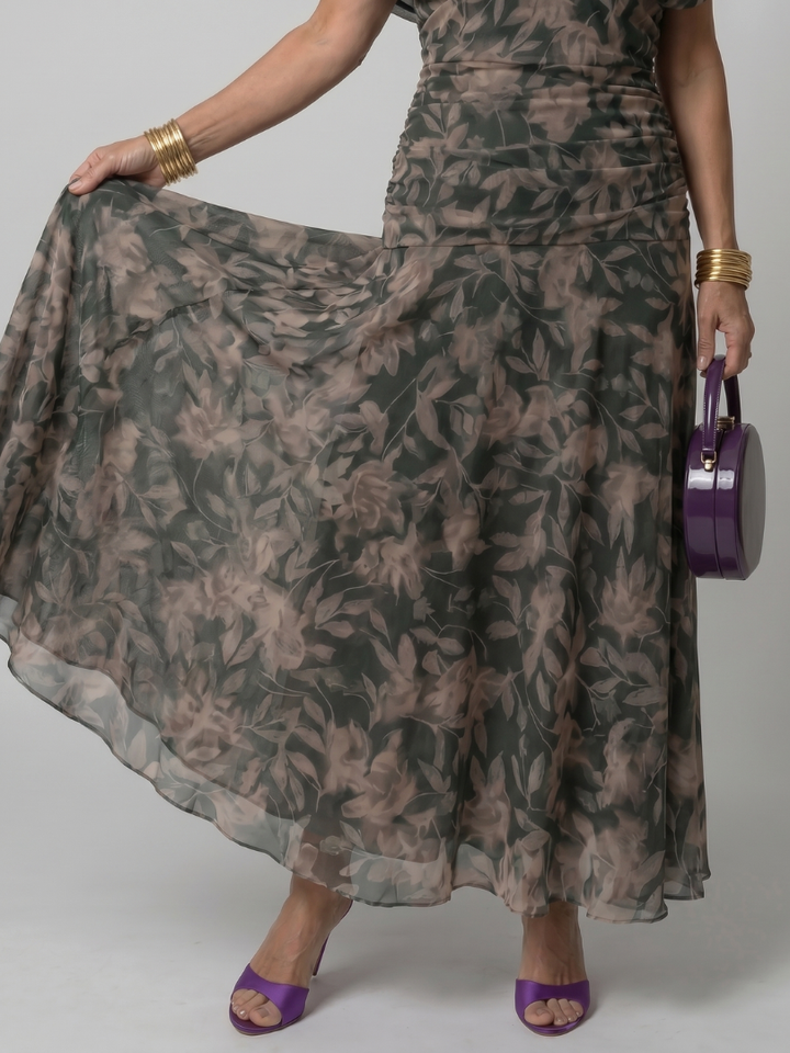Off Shoulder Flow Midi Dress