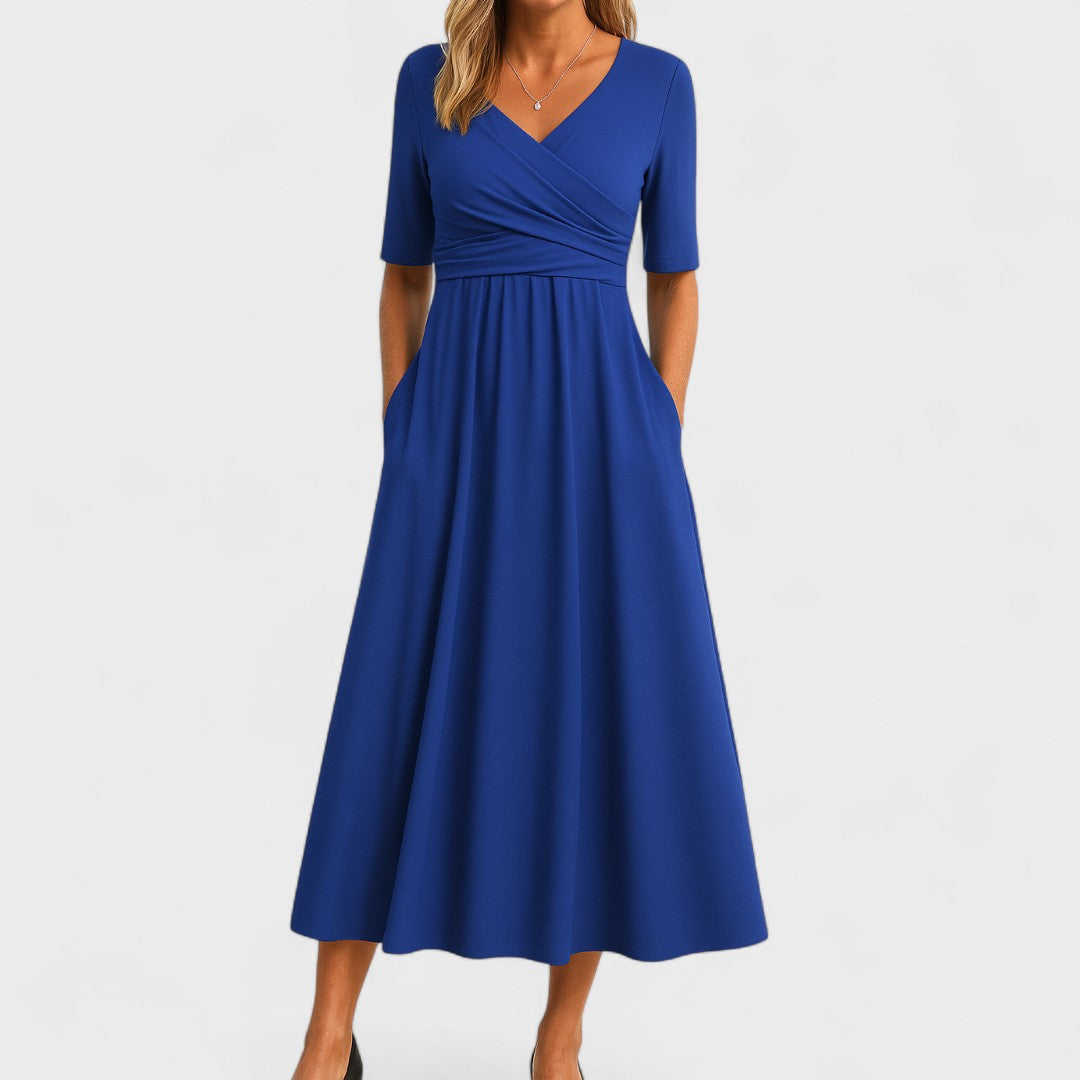 Graceful Pleated Midi Dress