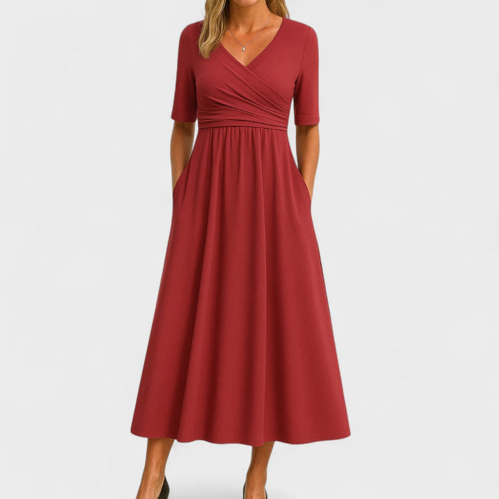 Graceful Pleated Midi Dress