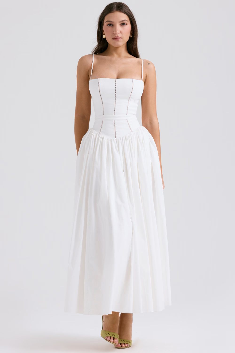 Floral Corset Midi Dress for Summer Garden Parties