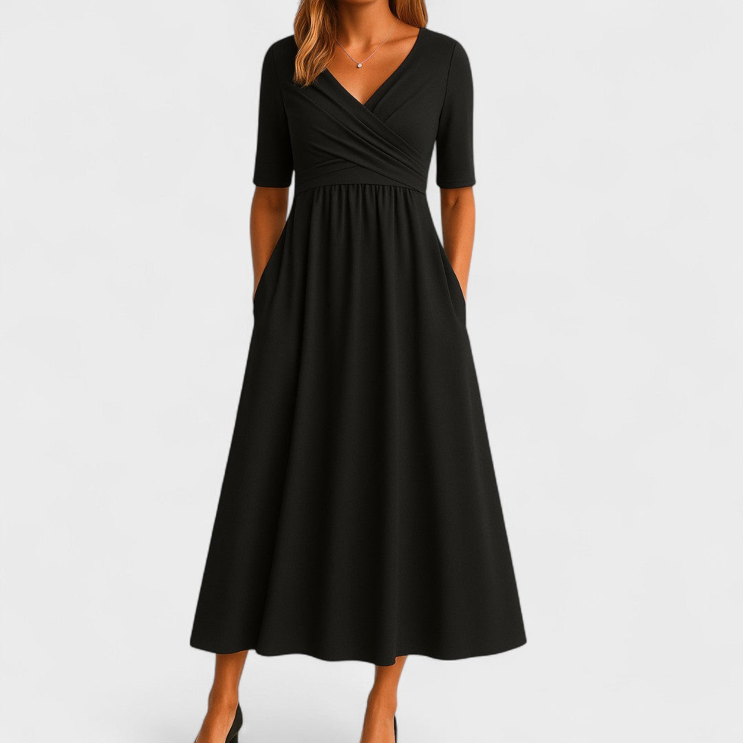 Graceful Pleated Midi Dress
