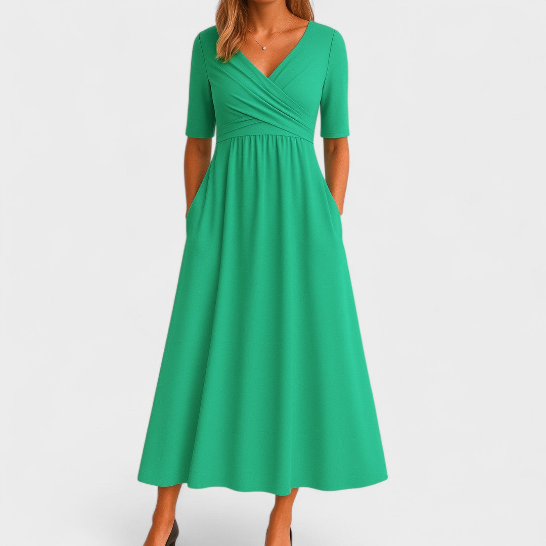 Graceful Pleated Midi Dress