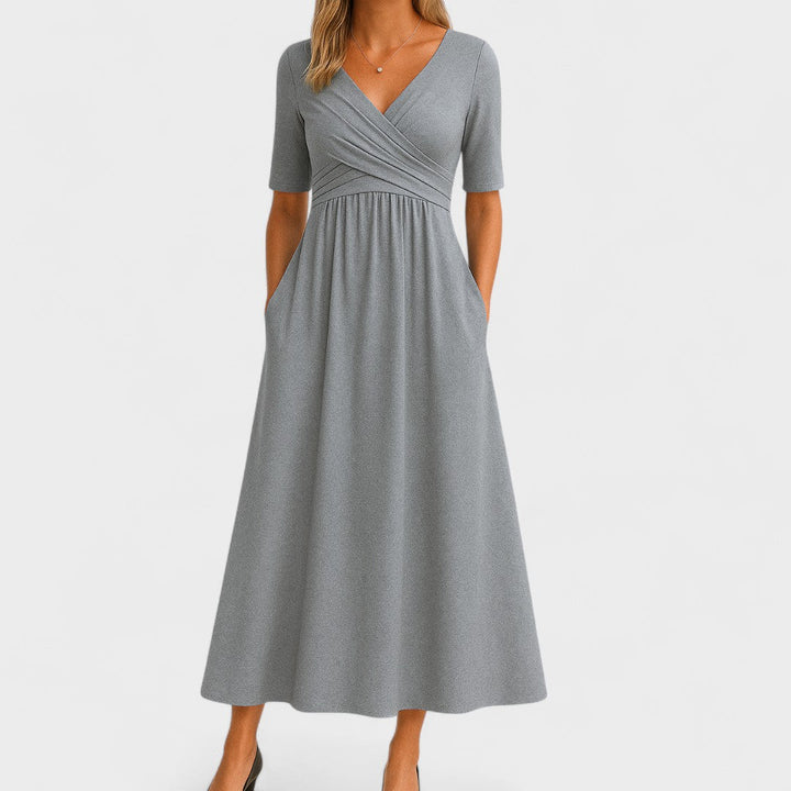 Graceful Pleated Midi Dress