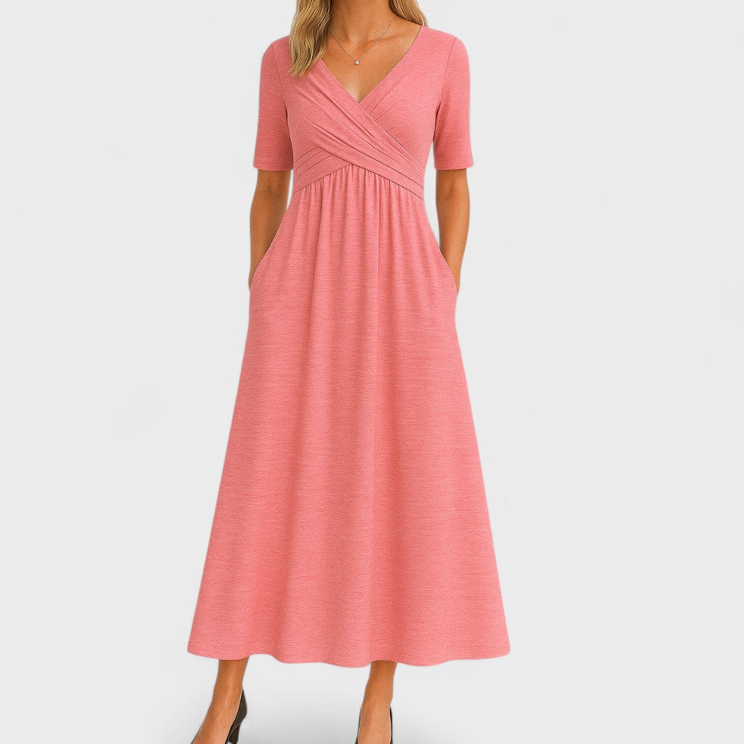 Graceful Pleated Midi Dress