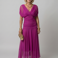 Off Shoulder Flow Midi Dress