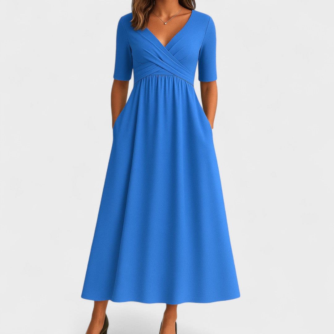 Graceful Pleated Midi Dress