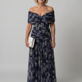 Off Shoulder Flow Midi Dress