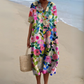 Elegant Floral V-Neck Dress