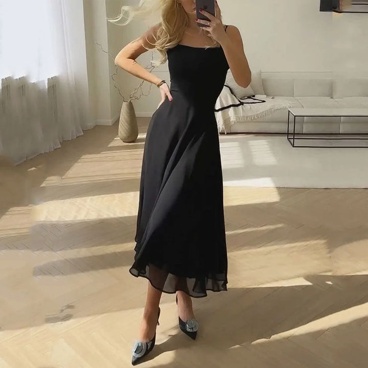 Wedding Guest Square Neck Midi Dress for Women