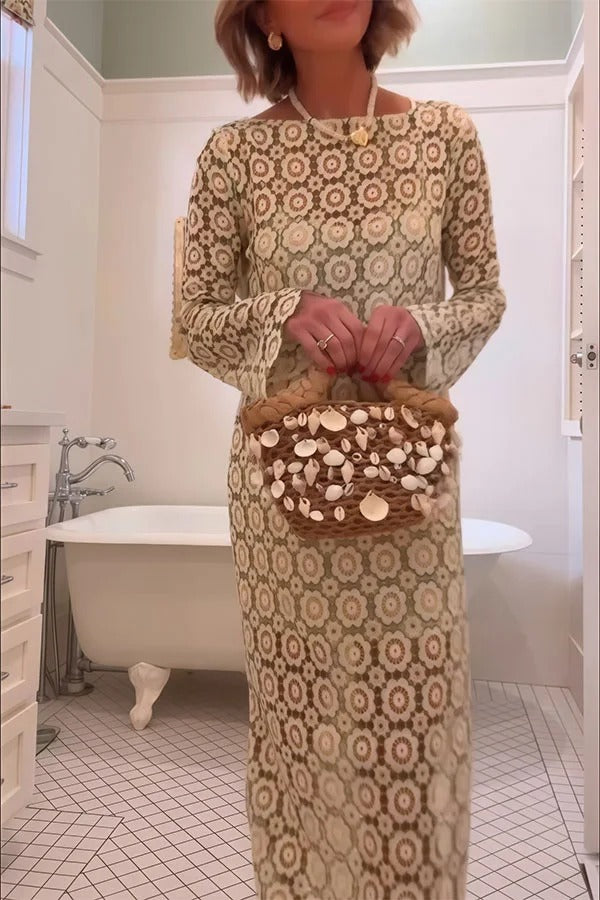 Floral Long Sleeve Midi Dress
