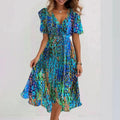 Floral Chiffon Midi Dress – Lightweight Summer Elegance