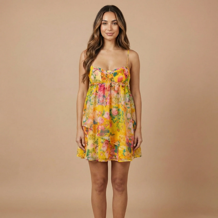 Women's Summer Floral Strappy Mini Dress