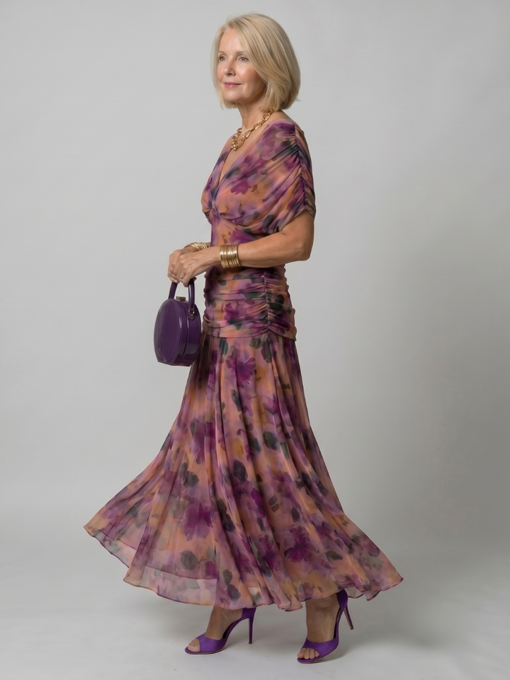 Off Shoulder Flow Midi Dress