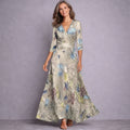 Elegant Mid Sleeve Maxi Dress