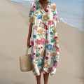Elegant Floral V-Neck Dress