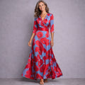 Elegant Mid Sleeve Maxi Dress