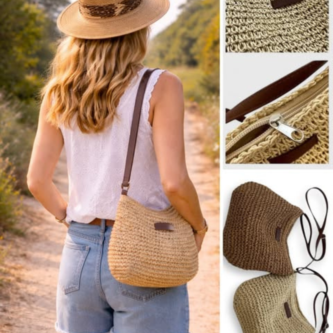 Women's Woven Straw Summer Shoulder Bag