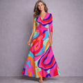 Elegant Mid Sleeve Maxi Dress