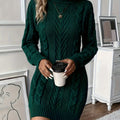 Women's Sweater Dress | Turtleneck Cable Knit Long Sleeve