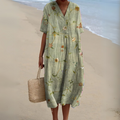 Elegant Floral V-Neck Dress