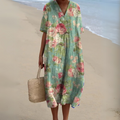 Elegant Floral V-Neck Dress