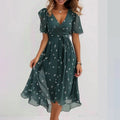 Floral Chiffon Midi Dress – Lightweight Summer Elegance