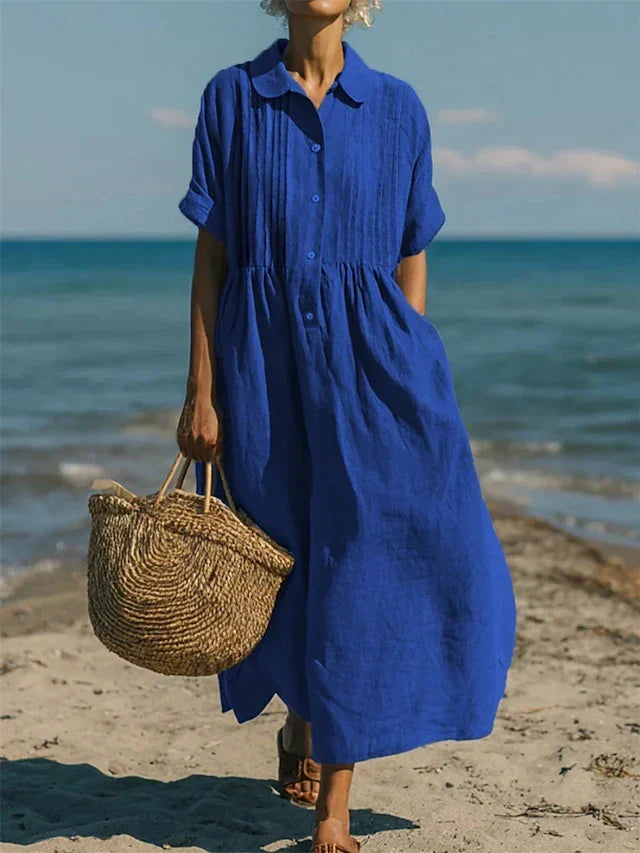 Cotton Button Shirt Dress