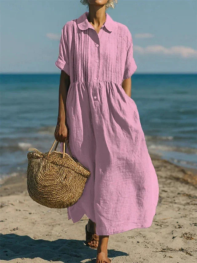 Cotton Button Shirt Dress
