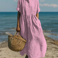 Cotton Button Shirt Dress