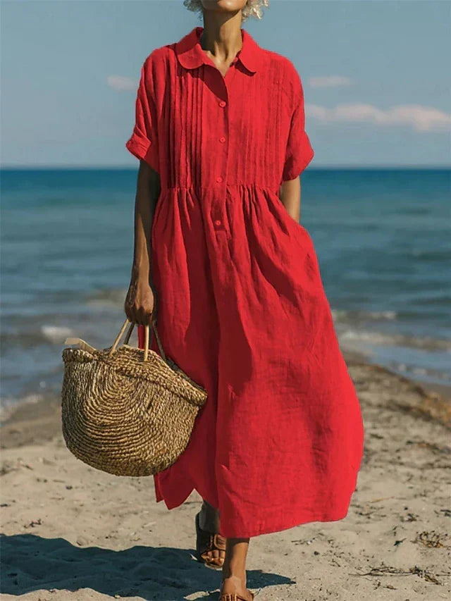 Cotton Button Shirt Dress