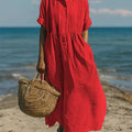 Cotton Button Shirt Dress