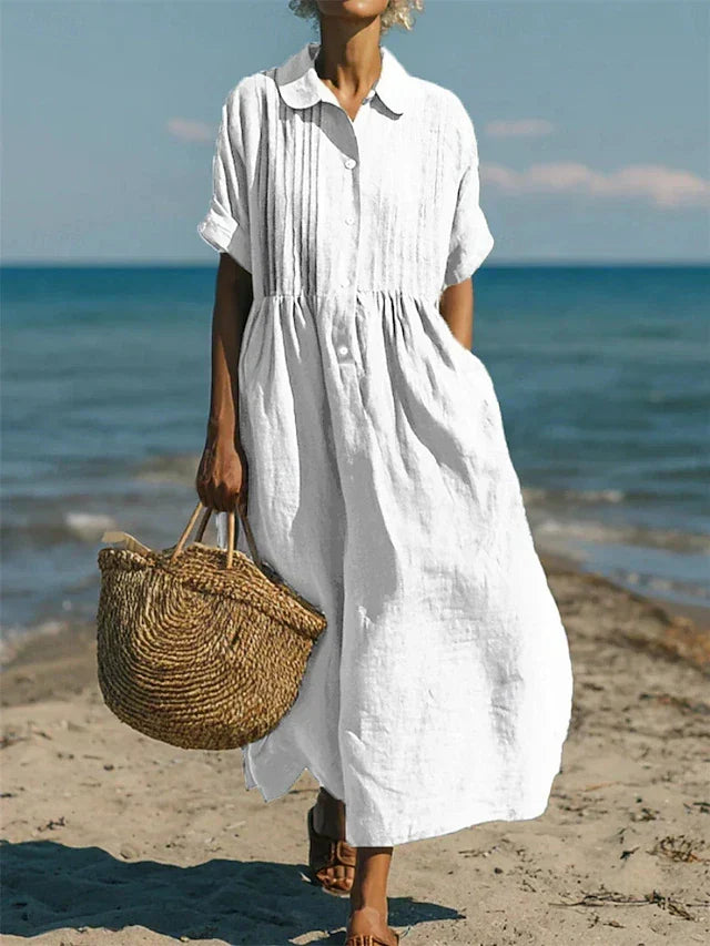 Cotton Button Shirt Dress