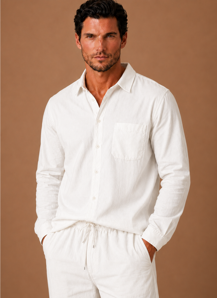 Men's Linen Cotton Style Set – Shirt & Trousers Smart Casual | Areleon
