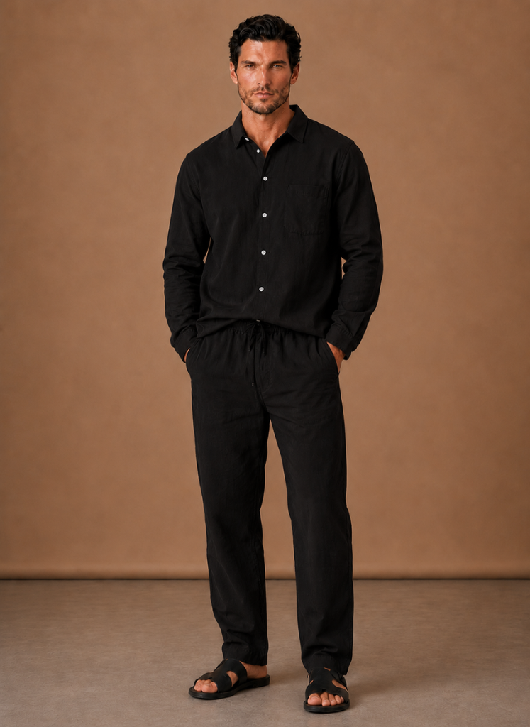 Men's Linen Cotton Style Set – Shirt & Trousers Smart Casual | Areleon