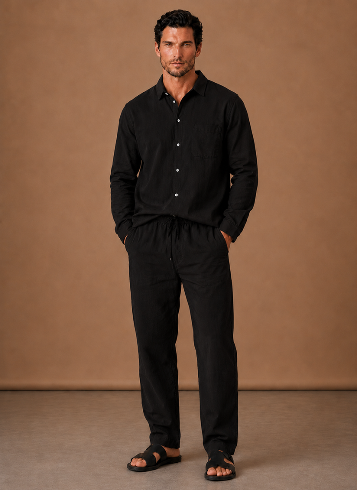 Men's Linen Cotton Style Set – Shirt & Trousers Smart Casual | Areleon
