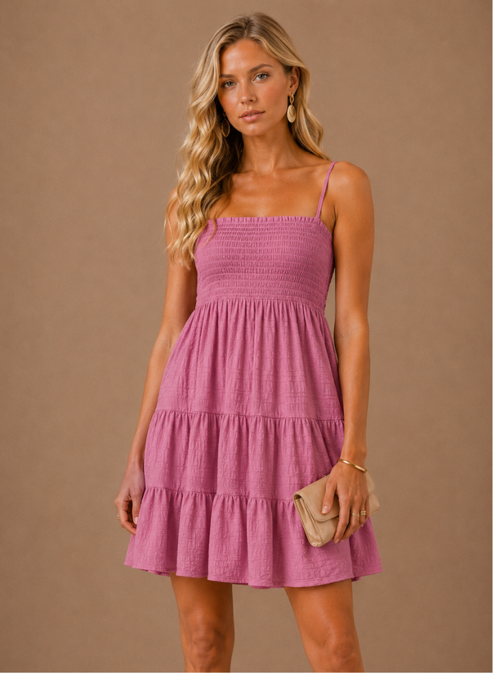 Women's Smocked Mini Dress – Tiered Summer Casual | Areleon