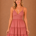 Women's Lace Bodice Mini Dress – Tiered Skirt Summer | Areleon
