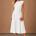Women's Polka Dot Midi Dress – Lightweight Waisted | Areleon
