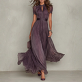 Chiffon Tie-Neck Maxi Dress for Evening Events