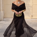 Chiffon Maxi Dress with V-Neck for Women