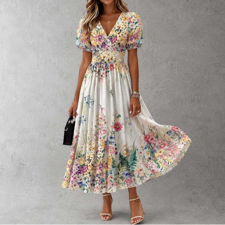 Short Sleeve Floral Maxi Dress