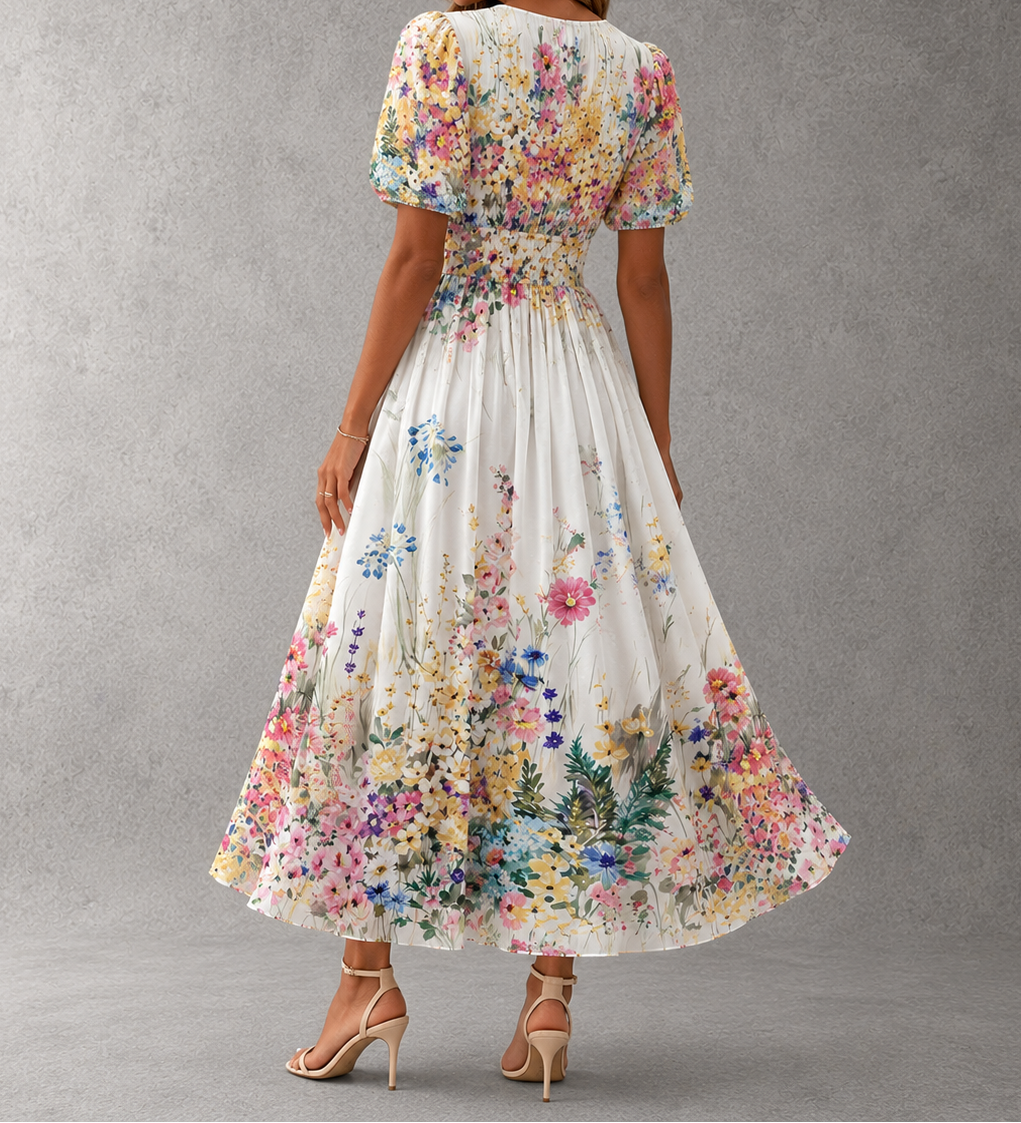 Short Sleeve Floral Maxi Dress