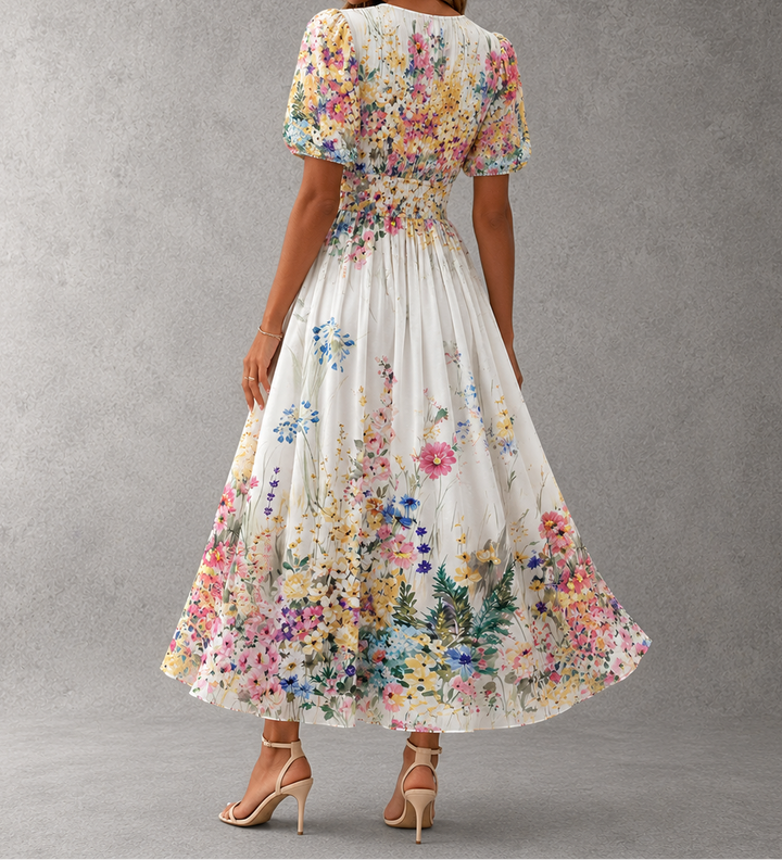 Short Sleeve Floral Maxi Dress