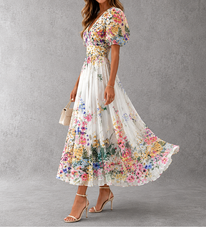 Short Sleeve Floral Maxi Dress