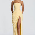 Formal Strapless Maxi Dress with Ruched Waist for Women