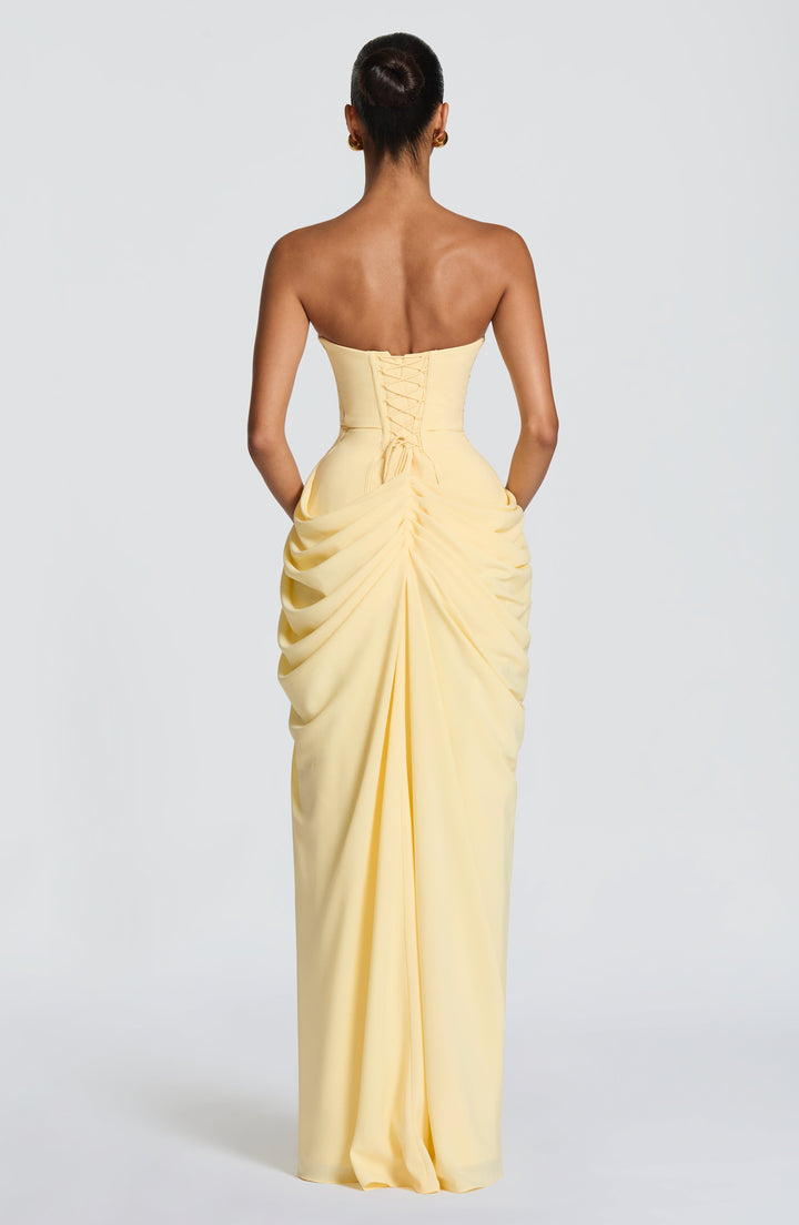 Formal Strapless Maxi Dress with Ruched Waist for Women
