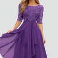 Elegant Grace Evening Midi Dress