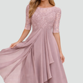Elegant Grace Evening Midi Dress